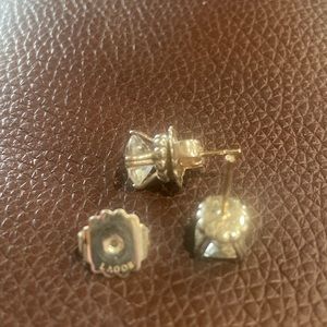 Lagos silver cz diamond stud earrings